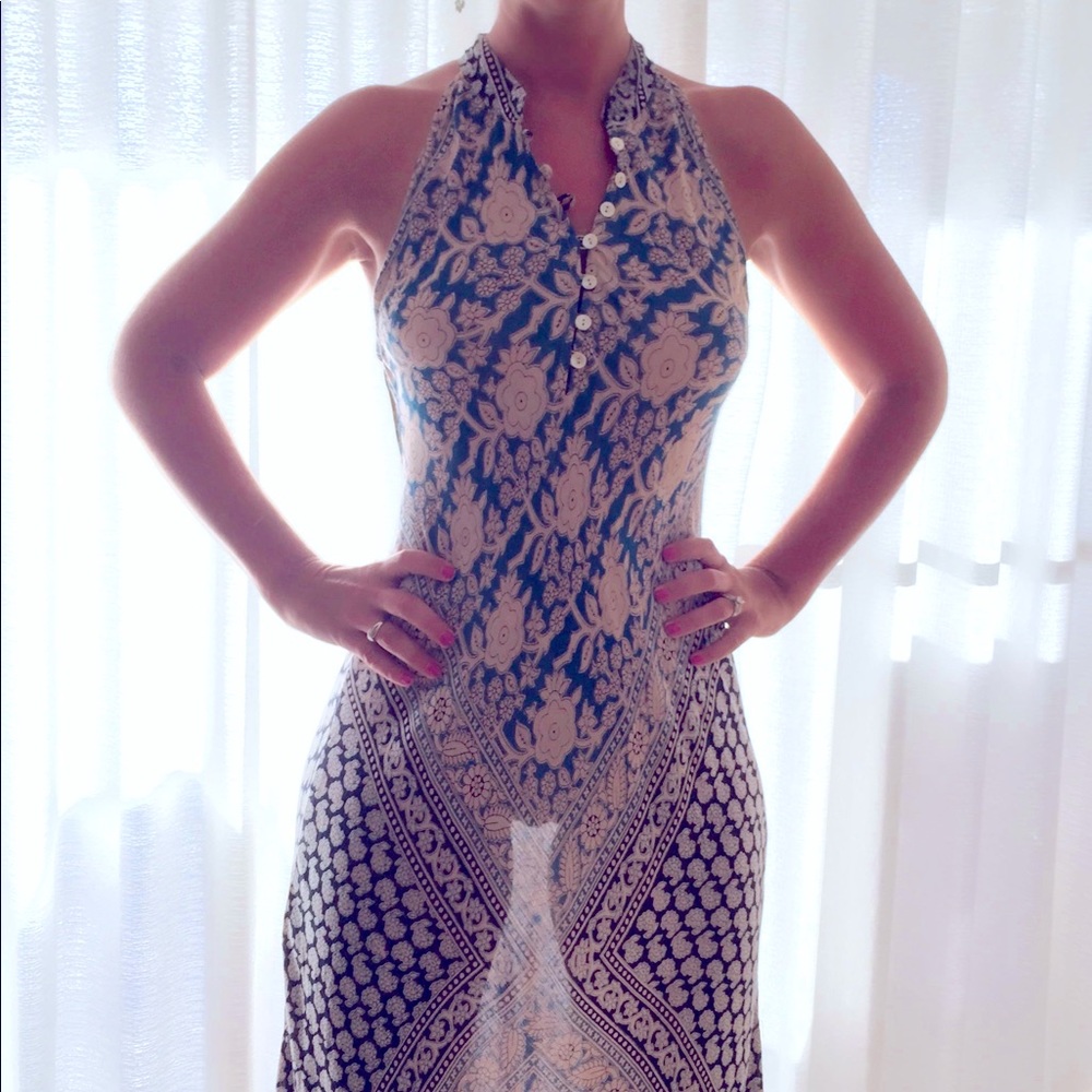 Anthropologie Raga Retro Floral Maxi Dress